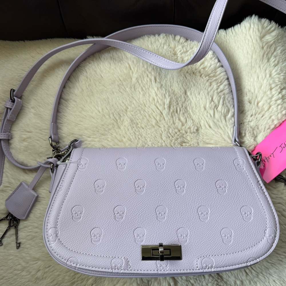 Betsey Johnson NWT Lavender Skull Embossed Women's Bag  - Price for 1